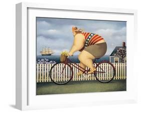 Mary’s New Bike-Lowell Herrero-Framed Art Print