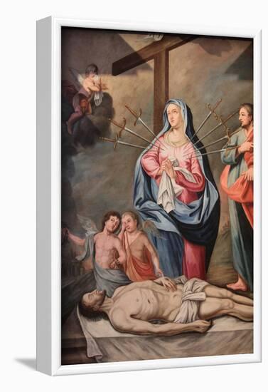 Mary's seven sorrows, Our Lady of Assumption church, Cordon, France-Godong-Framed Photographic Print