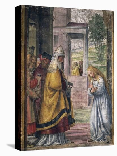 Mary Saying Farewell at the Temple-Bernardino Luini-Stretched Canvas