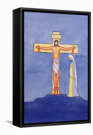 Mary Stands by the Cross as Jesus Offers His Life in Sacrifice, 2005-Elizabeth Wang-Framed Stretched Canvas