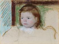 Portrait of a young girl in a hat pastel by Mary Stevenson Cassatt-Mary Stevenson Cassatt-Giclee Print