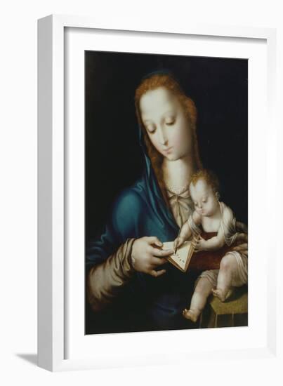 Mary Teaching Jesus to Write, 16th Century-Luis De Morales-Framed Giclee Print