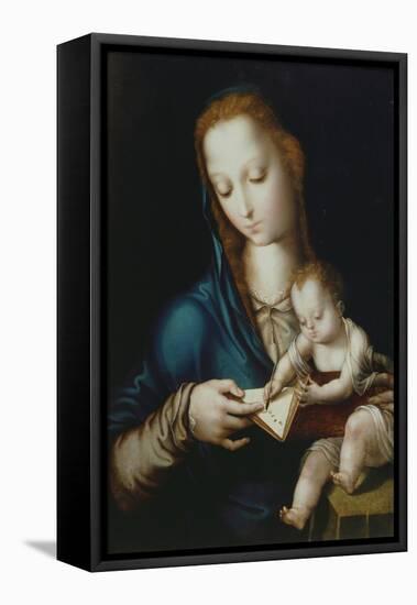 Mary Teaching Jesus to Write, 16th Century-Luis De Morales-Framed Stretched Canvas