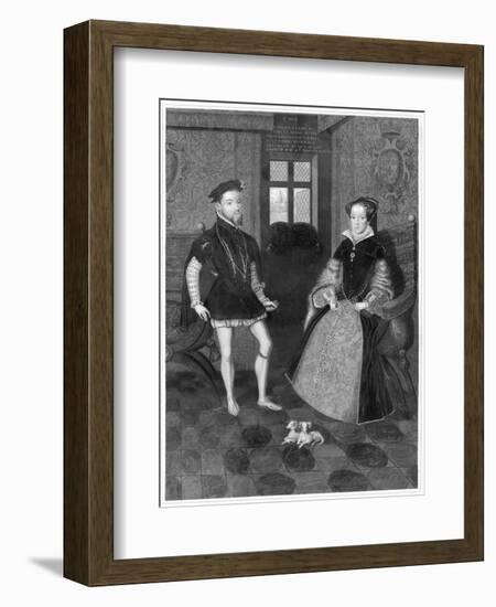 Mary Tudor Catholic Queen of England with Her Husband Philip II of Spain-Joseph Brown-Framed Art Print