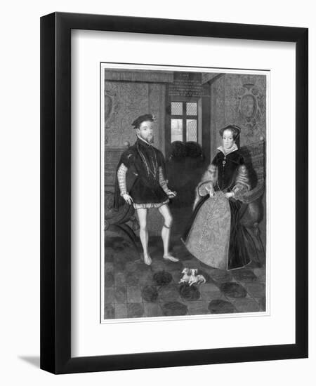 Mary Tudor Catholic Queen of England with Her Husband Philip II of Spain-Joseph Brown-Framed Art Print