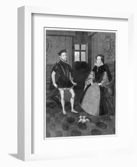 Mary Tudor Catholic Queen of England with Her Husband Philip II of Spain-Joseph Brown-Framed Art Print