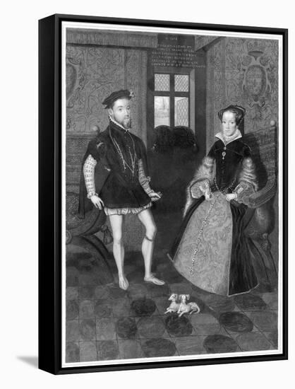 Mary Tudor Catholic Queen of England with Her Husband Philip II of Spain-Joseph Brown-Framed Stretched Canvas