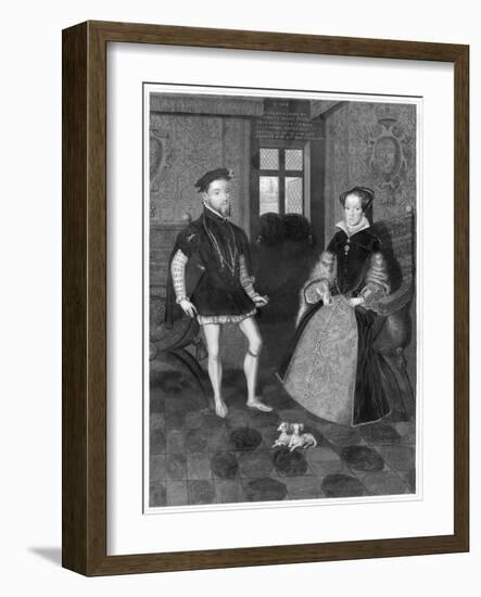 Mary Tudor Catholic Queen of England with Her Husband Philip II of Spain-Joseph Brown-Framed Art Print