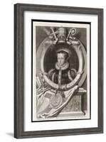 Mary Tudor Catholic Queen of England with the Motto Truth is the Daughter of Time-George Vertue-Framed Art Print