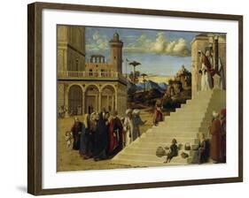 Mary Visits the Temple, before 1500-Cima da Conegliano-Framed Giclee Print