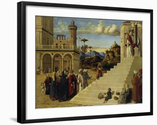 Mary Visits the Temple, before 1500-Cima da Conegliano-Framed Giclee Print