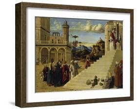 Mary Visits the Temple, before 1500-Cima da Conegliano-Framed Giclee Print