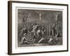 Mary Watches Soldiers Play Dice Jesus and His Companions Slowly Die-Egleton-Framed Art Print