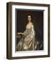 Mary, Wife of Henry, 7th Lord Arundell of Wardour, in a Grey Satin Dress, Holding Roses by a Table-George Knapton-Framed Giclee Print