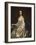 Mary, Wife of Henry, 7th Lord Arundell of Wardour, in a Grey Satin Dress, Holding Roses by a Table-George Knapton-Framed Giclee Print