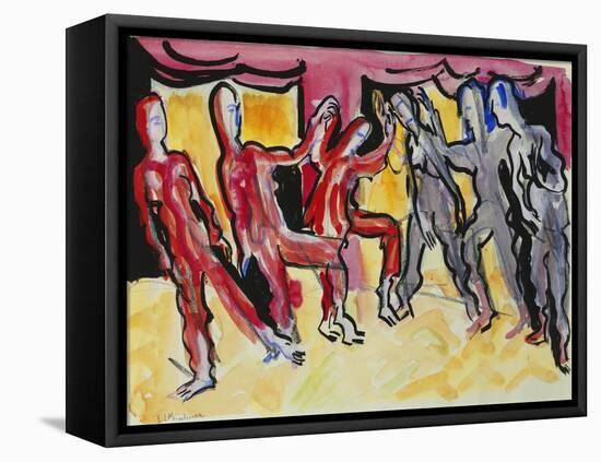 Mary Wigman Dance Group (Recto); Tanzgruppe Mary Wigman (Recto), 1926-Ernst Ludwig Kirchner-Framed Stretched Canvas