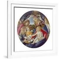 Mary with Child and Five Angels (Madonna Del Magnificat). Tondo, about 1481-Sandro Botticelli-Framed Giclee Print