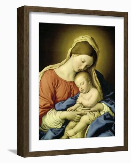 Mary with Child-Giovanni Battista Salvi da Sassoferrato-Framed Giclee Print