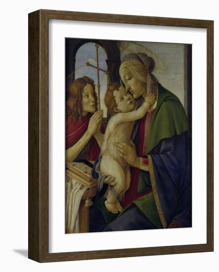 Mary with Jesus and the Young John the Baptist, C. 1490-Sandro Botticelli-Framed Giclee Print