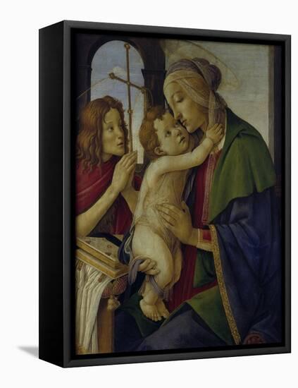 Mary with Jesus and the Young John the Baptist, C. 1490-Sandro Botticelli-Framed Stretched Canvas