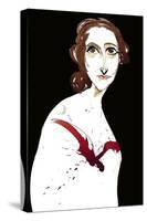 Mary Wollstonecraft Shelley - colour caricature-Neale Osborne-Stretched Canvas