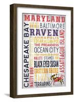 Maryland - Barnwood Typography-Lantern Press-Framed Art Print