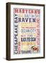 Maryland - Barnwood Typography-Lantern Press-Framed Art Print