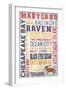 Maryland - Barnwood Typography-Lantern Press-Framed Premium Giclee Print