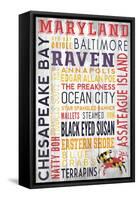 Maryland - Barnwood Typography-Lantern Press-Framed Stretched Canvas