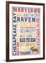 Maryland - Barnwood Typography-Lantern Press-Framed Art Print