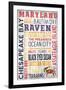 Maryland - Barnwood Typography-Lantern Press-Framed Art Print