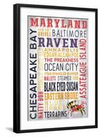 Maryland - Barnwood Typography-Lantern Press-Framed Art Print