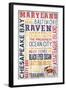 Maryland - Barnwood Typography-Lantern Press-Framed Art Print