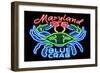 Maryland - Blue Crab Neon Sign-Lantern Press-Framed Art Print