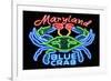 Maryland - Blue Crab Neon Sign-Lantern Press-Framed Premium Giclee Print