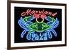 Maryland - Blue Crab Neon Sign-Lantern Press-Framed Premium Giclee Print