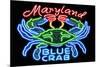 Maryland - Blue Crab Neon Sign-Lantern Press-Mounted Art Print
