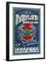 Maryland Blue Crabs - Annapolis-Lantern Press-Framed Art Print