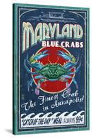 Maryland Blue Crabs - Annapolis-Lantern Press-Stretched Canvas