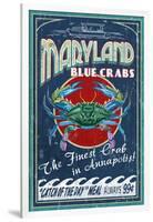 Maryland Blue Crabs - Annapolis-Lantern Press-Framed Art Print