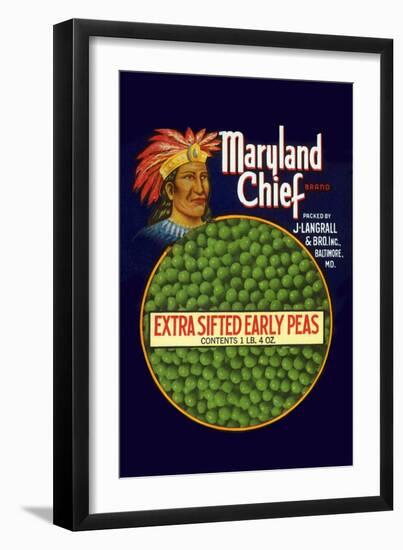 Maryland Chief Extra Sifted Early Peas-null-Framed Art Print