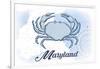 Maryland - Crab - Blue - Coastal Icon-Lantern Press-Framed Art Print
