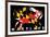 Maryland - Crab Flag (Black with White Text)-Lantern Press-Framed Premium Giclee Print