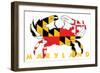 Maryland - Crab Flag (White)-Lantern Press-Framed Art Print