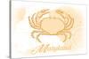 Maryland - Crab - Yellow - Coastal Icon-Lantern Press-Stretched Canvas