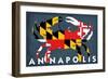 Maryland Flag Crab - Annapolis, Maryland-Lantern Press-Framed Art Print