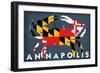 Maryland Flag Crab - Annapolis, Maryland-Lantern Press-Framed Art Print