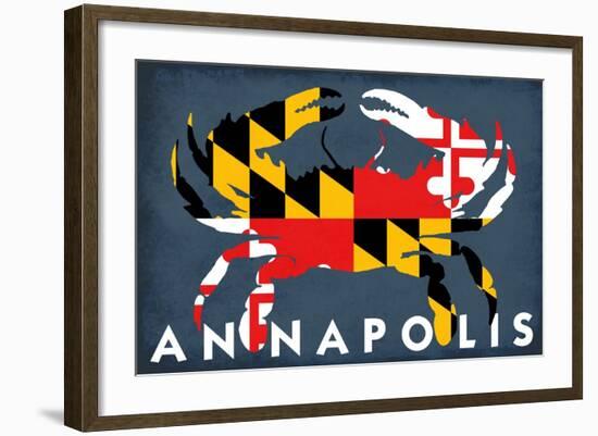 Maryland Flag Crab - Annapolis, Maryland-Lantern Press-Framed Art Print