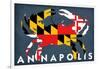 Maryland Flag Crab - Annapolis, Maryland-Lantern Press-Framed Art Print