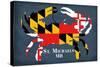 Maryland Flag Crab - St. Michaels, Maryland-Lantern Press-Stretched Canvas